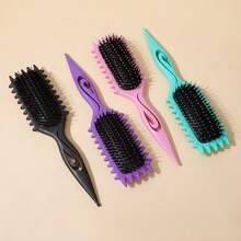 Women Wheat Straw Massage Bouncing Comb Home Styling Comb Curly Comb - 粉色 - 查看 4