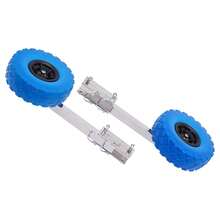 SHIOUCY Blue Stainless Steel Inflatable Boat Trailer Wheels, 9.84" Tire 330.7lbs Max Load Boat Launching Wheels For Beach Short Distance Moving - Azul - Ver 4