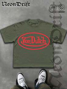 2026NeonDrift Double-Sided Printing Men's T-Shirt Men's Short-Sleeve T-Shirt100% Cotton Fabric Soft & Skin-Friendly Unisex Style Gifts For Spring Festival, Valentine's Day, St. Patrick's Day & World Cup-Van Dutch Dragon Print Men T Shirt Classic Americana Style Graphic Tee Streetwear Fashion Casual Wear For Car Enthusiasts And Vintage Culture Lovers,High-Quality Wax Printed Cotton Retro FashionBrand T-Shirt, Men's T-Shirt, Beach Must-Have, Men's Summer T-Shirt, Holiday Gift, Perfect Gift,Valentine's Day Gift - xanh quân đội - Xem 2