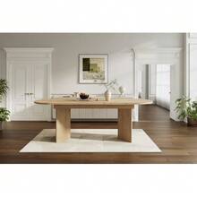 Extendable Dining Table 160/200 X 90 Cm, Ideal For 6 To 8 People, With Rounded Corners And A Thick Top. Simple Style, Oak Finish. - 橡木色 - 查看 4