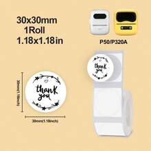 Marklife White And Colorful Thermal Sensitive Label Paper, Round And Square Laser Labels. Suitable For Models Such As M110/M120/P50 Etc. Self-Adhesive Thermal Sensitive Labels, Multipurpose For Names, Food, Clothing, Office, Home - Multicolor - View 13