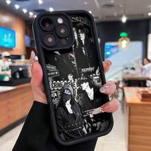 Elegante collage en blanco y negro con hombres guapos. Esta elegante funda para teléfono es compatible con Samsung, Apple, OPPO, , etc. Fabricada en TPU flexible, resistente a golpes y arañazos, ofrece una excelente protección contra caídas y un agarre cómodo. Es un regalo ideal para familiares, amigos y seres queridos, y una opción perfecta para festivales. - Negro - Ver 1