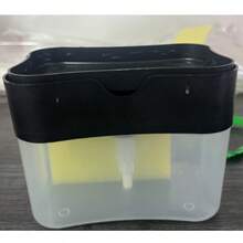 1 pièce Distributeur de détergent pour lave-vaisselle 2-en-1 avec éponge - Outil de nettoyage de cuisine compact, design facile à nettoyer, nettoyage efficace, convient aux chefs à domicile, en plastique, sans articles supplémentaires nécessaires, accessoire de cuisine moderne pour la maison, le restaurant, la boulangerie. Excellent cadeau pour l'anniversaire, la famille, Noël - A - Voir 10