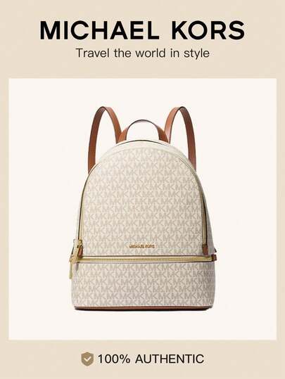 Michael Kors Mochila para portátil RHEA, mochila duradera para viajes de negocios y universidad, bolsa resistente al agua para estudiantes universitarias