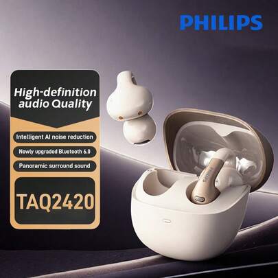  Auriculares inalámbricos Philips con clip y cancelación de ruido para deportes y juegos (TAQ2420)