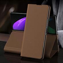 Carbon Galaxy Z FOLD7/FOLD6/FOLD5/FOLD4/FOLD3/W26 Flip Cover Case, Folding Stand Leather Protective Case, Luxury Business Kevlar Anti-Drop Full Body Cover - Multicolor - View 20