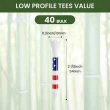 FINGER TEN Estante de exhibición de palos de golf de madera de 2 1/8" con 40 piezas, con diseño de rayas de bandera estadounidense, asegura una altura consistente y alta visibilidad, ideal para hoyos Par 3 - Multicolor - Ver 2