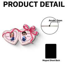 Catygift 定制心形情侣冰箱贴，卡通肖像，周年纪念/情人节礼物，定制名字情侣礼物，浪漫冰箱贴 - As Shown - 查看 8