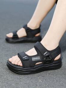1 Pair Boys' Summer New Lightweight Soft-Sole Casual Sandals, Fashionable And Versatile Beach Shoes, Color Random - Black - View 17