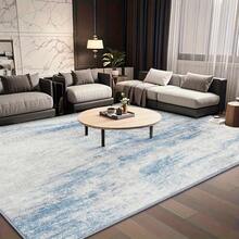 1 件装现代简约风格米色浅蓝色抽象扎染图案地毯。天鹅绒材质，重约 850 克，厚约 0.6 厘米。地毯耐磨、防滑、易于清洁。多种尺寸可选。适用于厨房/客厅/餐厅/卧室/阳台/浴室/书房。家居装饰的理想之选。 - A - 查看 4