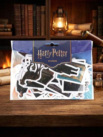 100 piezas de pegatinas de vinilo con licencia oficial de Warner Bros. Harry Potter para scrapbooking, paquete de pegatinas decorativas de personajes de anime, a prueba de agua, sin residuos, fácil de despegar, regalo de cumpleaños de papelería