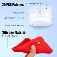 Dex Com G6 Receiver Case Silicone With 20PCS Transparent Patches - Dex Com G6 Sensor Shockproof Anti-Drop Protective Case By YOUSHARES - Red Case_patch_20 - View 4