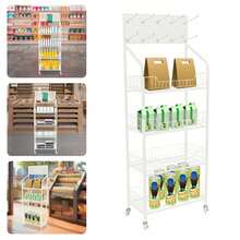 SanBouSi 4 Tier Retail Display Rack Stand Snack Candy Display Organizer Snack Rack Basket Stand Cart - White - View 8