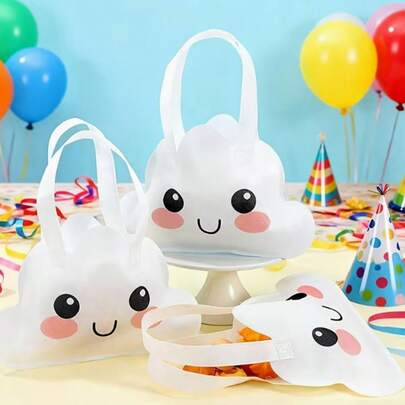 5pcs/1pc Selectable Cloud Gift Bag, Cute Cloud Non-Woven Fabric Gift Bag Suitable For Souvenirs, Easter, Mother's Day, Father's Day, Birthday Party, Christmas, New Year, Baby Shower, Graduation Season Gift Packaging