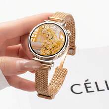 1条18mm/20mm/22mm女士磁扣麦穗耳金属表带，适用于华为GT4 41mm/GT 3智能手表 - 18mm - 查看 10