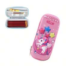 New Cartoon Pencil Case, Zipper Closure Student Stationery Storage Bag, Learning Supplies Pen Pouch - Multicolor - View 7