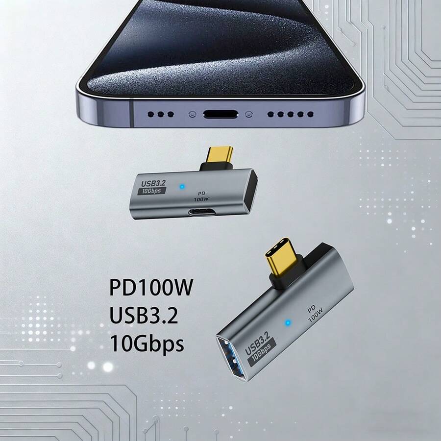 WOWSSYO 快速充电 Type-C OTG 适配器,Type-C 1.2 OTG 适配器,PD100W 充电 + USB3.2 10Gbps 传输速率,Type-C 公头转 USB3.2 母头 OTG 数据线,U 盘传输,PD100W 快充,支持同时进行 OTG 数据传输和 PD 快充,适用于手机、电脑、平板电脑,春季礼物/周年纪念礼品 - 彩色 - 查看 1
