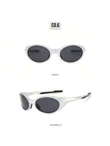 Unisex Outdoor Sports Elliptical Casual Travel Cycling Retro Polarized Eyeglasses, Hip Hop Style - Multicolor - View 3