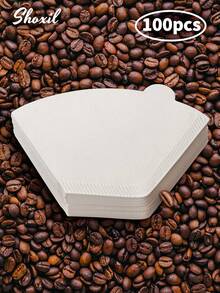 shoxil 50/100pcs Coffee Filter, V-Shaped Coffee Filter Paper, Coffee Paper Filter, Disposable Coffee Tea Filters,Brown Fan-Shaped Coffee Filter Paper, Coffee Filter, V-Shaped Coffee Filter Paper, Coffee Paper Filter, Disposable Coffee Tea Filters For Pour Over And Drip Coffee Makerfor Pour Over And Drip Coffee Maker - Coffee Filter Paper - View 9