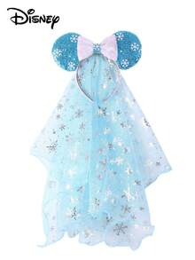 Disney 1个卡通可爱蝴蝶结发箍，白雪公主冰雪奇缘雪花女王服装头饰，适合公园、主题派对、生日，经典角色设计，情人节礼物佳选，旅行必备发箍 - 彩色 - 查看 1