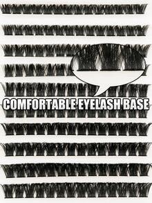 160D/80D 10-Row Volumizing Eyelash Extension Set, Thick And Dense Cluster Eyelash Extensions, Single Eyelash, Faux Mink Eyelash Cluster, D-Curl, Multiple Lengths, Eyelash Extension, Significant Eyelash Extension, Eyelash Cluster, Single Eyelash, False Eyelashes - D - View 6