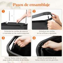 Cesto para Ropa Sucia de 85L con Tapa Cesta para la Colada con Asas de Plástico y Bolsa íble Cesto de Ropa Plegable Grande para Cuarto de Baño Lavadero Dormitorio Gris oscuro -021 - Gris oscuro - Ver 7