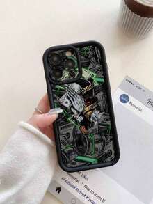 1個 ブラックフォンケース ドルマークパターンとマイクロホールデザインでカメラを保護するする iPhone17/iPhone17 Air/iPhone17 Pro/iPhone17 Pro Max/16 Pro Max/15 Pro Max/14 Pro Max/13 Pro Max/12 Pro Max/11 Pro Maxに適しています - ブラック - チェックする 7
