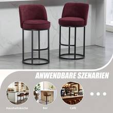 Barstools - WINE RED + Linen - View 7