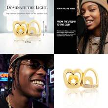 2 PCS Grills For Your Teeth Grillz Teeth Men Hip Hop Gold Tooth Cap Fake Grillz Mouth Teeth 90s Accessories For Women - 如圖 - 查看 1