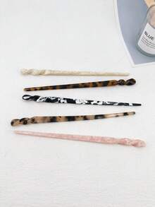 1pc Leopard Print Cute PEVA Hair Clip, Suitable For Daily Wear, Haircomb, Headpiece, Side Comb - Multicolor - View 2