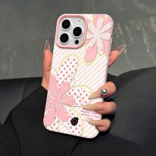 Floral Ladybug Pattern Phone Case Compatible With  12, 13, 14, 15 Pro,  14 Plus,  15, 16 Pro Max,  17,  17 Pro,  17 Pro Max, And  17 Air. Made Of TPU Material, Providing Anti-Slip And Drop Protection, With Raised Bezels For Added Protection, Stylish And Elegant, Featuring A Unique Floral Design With A Ladybug Accent. A Perfect Gift For Yourself, Family, Friends, And Loved Ones. - Hồng - Xem 4