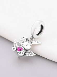 Mặt dây chuyền hình thỏ tối giản bằng bạc sterling 925 đính đá Cubic Zirconia, quà tặng kỷ niệm sinh nhật unisex. - Bạc - Xem 4