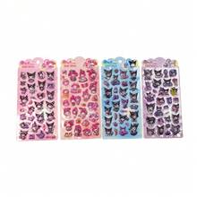 Pegatina agitadora de agua con diseño de gato, pegatina de gato de dibujos animados 3D estereoscópica con agua, pegatina decorativa de líquido cristalino - Multicolor - Ver 2