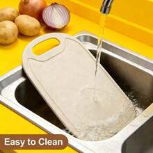 1pc Plastic Cutting Board, Professional Kitchen Chopping Board, Home Cutting Mat, Suitable For Meat, Vegetables, Fruits, Available In Black And Beige, Washable Plastic Kitchen Cutting Board - Black and White - View 3