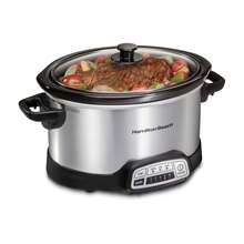 Olla de Cocción Lenta Hamilton Beach 3.8 Litros Programable Gris 33443-PLATA - Tipo de Enchufe A USA (110-127V) - Ver 1