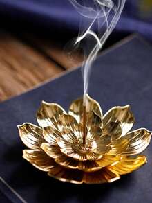 1/2pcs Exquisite Lotus Design Incense Holder With Ash Tray - Elegant Home And Office Aromatherapy Accessory To Create A Peaceful Atmosphere - Perfect For Meditation And Relaxation (Random Details) - Multicolor - View 9