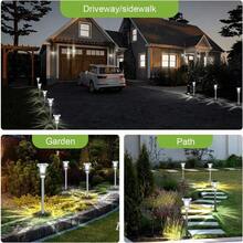 Solar Lights Outdoor Waterproof, Stainless Steel LED Solar Garden Lights For Patio, Lawn, Yard And Landscape, Garden Decor Patio Decor (2-4Pack) - Crystal Stick - View 8