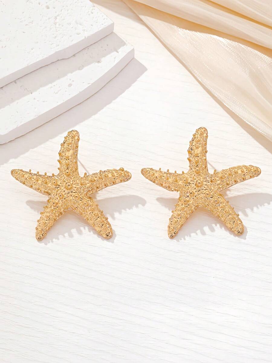 1 par de pendientes exagerados personalizados de criaturas acuáticas para mujeres - Estrella de mar 3 - Ver 1
