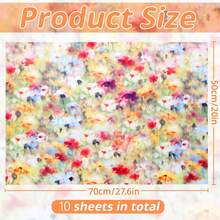 10pcs Floral Themed Decorative Napkins, Size 20x29 Inches, Suitable For Gift Wrapping, Crafting, Weddings, Birthdays, Home Decor, And Parties - Multicolor - View 6