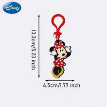 Disney Móc khóa Mickey Mouse và những người bạn được cấp phép chính thức (1 chiếc) - Chất liệu PVC mềm mại, dễ thương, thích hợp để trang trí ba lô học sinh, quần áo và móc khóa, món quà hoàn hảo cho bạn bè - Mickey, Minnie, - Hồng - Xem 2