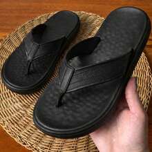 Men's Casual Urban Style Flip-Flops - New Release - Black - View 5
