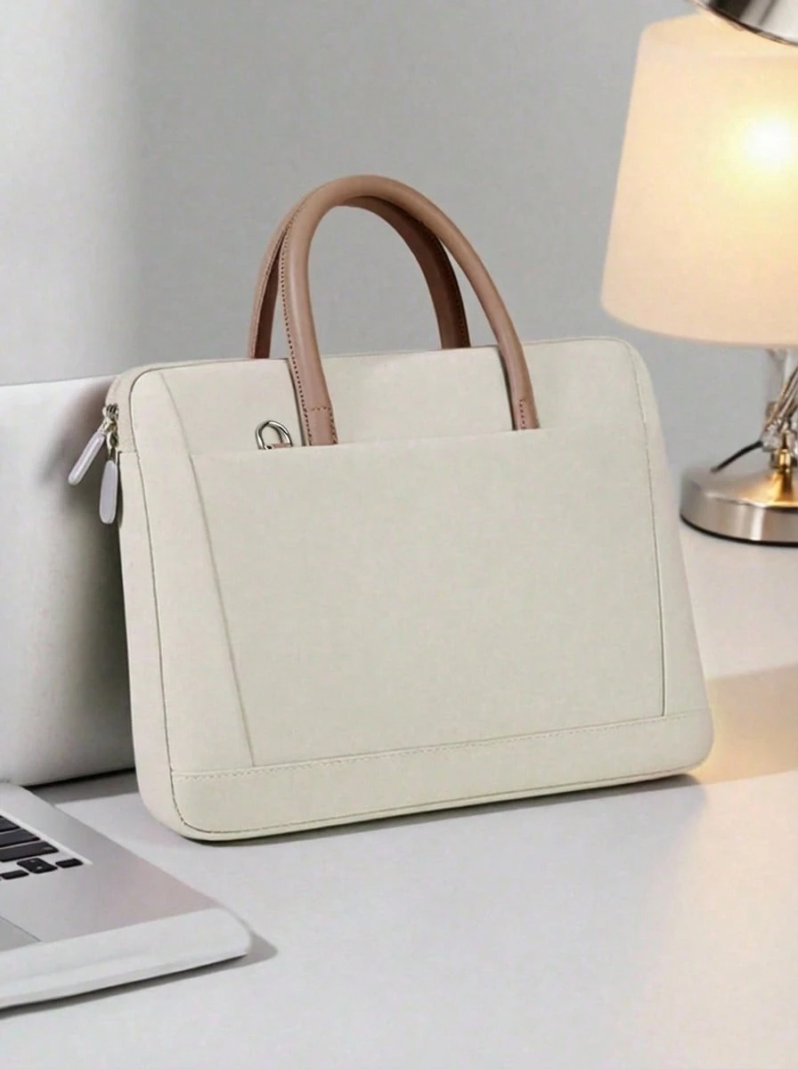 1pc Shoulder Portable Laptop Bag Conference Waterproof Portable Briefcase Back To School - Multicolor - View 1