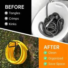 Heavy Duty Metal Garden Hose Holder – Wall Mounted Water Hose Organizer With Rust-Proof Coating (Black, 18-Inch, Outdoor Use) - 預設 - 查看 2