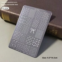 Khuôn dập móng nghệ thuật bằng thép, in hình bướm, hoa, ren, sọc. - Nhiều màu - Xem 4