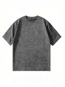 Áo thun nam tay ngắn màu trơn GRDR, chất liệu mềm mại, thoáng khí, thích hợp mặc mùa hè. - Màu xám đen - Xem 5