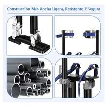 Escaleras de Aluminio de Alta Resistencia con Rango de Altura de 24"-40" - Diseño Ergonómico para Trabajos de Paneles de Yeso, Limpieza Industrial y Mantenimiento - Negro - Ver 4