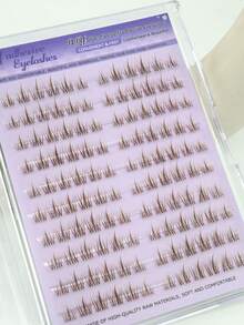 120片棕色假睫毛，自粘式，自然9-12毫米蓬松3D卡通眼型，卷翘日常DIY，防水，适合新手，易于佩戴，便携式假睫毛 - 棕色 - 查看 6