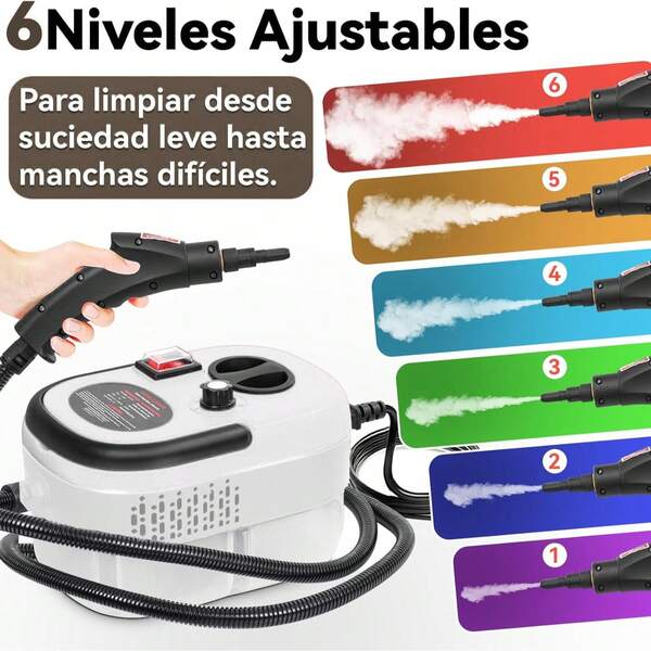 Limpiador a vapor inteligente, adecuado para cocinas, baños, electrodomésticos, muebles y vehículos.