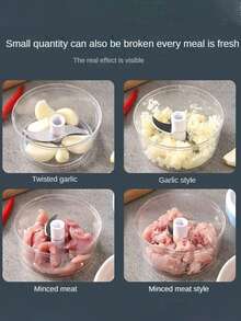 1pc Multifunctional Kitchen Manual Garlic Grinder, Meat Chopper, Kitchen Tool, Kitchen Vegetable Chopper, Multifunctional Manual Food Processor Vegetable Chopper, Portable Pull Cord Garlic Grinder Onion Chopper - Multicolor - View 5