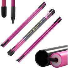 Alignment Sticks, 2 Pack Plastic 49 Inch Collapsible Alignment Stick Practice Rods Aid Aiming, Putting, Swing Trainer, Posture Corrector With Tube Case, Training Equipment - 粉色 - 查看 3